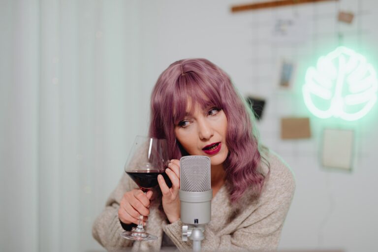 A Woman Holding a Glass of Wine